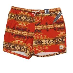 Pendleton Shoreside Trunk Shorts Mens 2XL Red Highland Peak Swim 4-Way Stretch